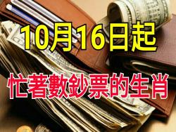 10月16日起，財富大增，忙著數鈔票的生肖！